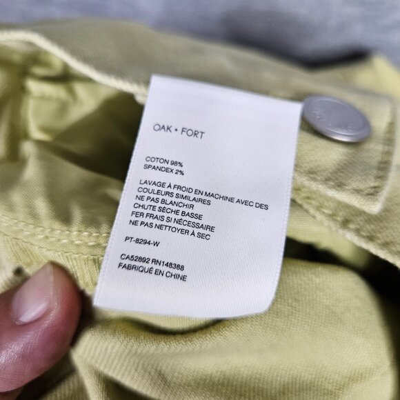 Oak + Fort Women's Yellow Straight High-Rise Denim Jeans Sz M - Picture 7 of 11